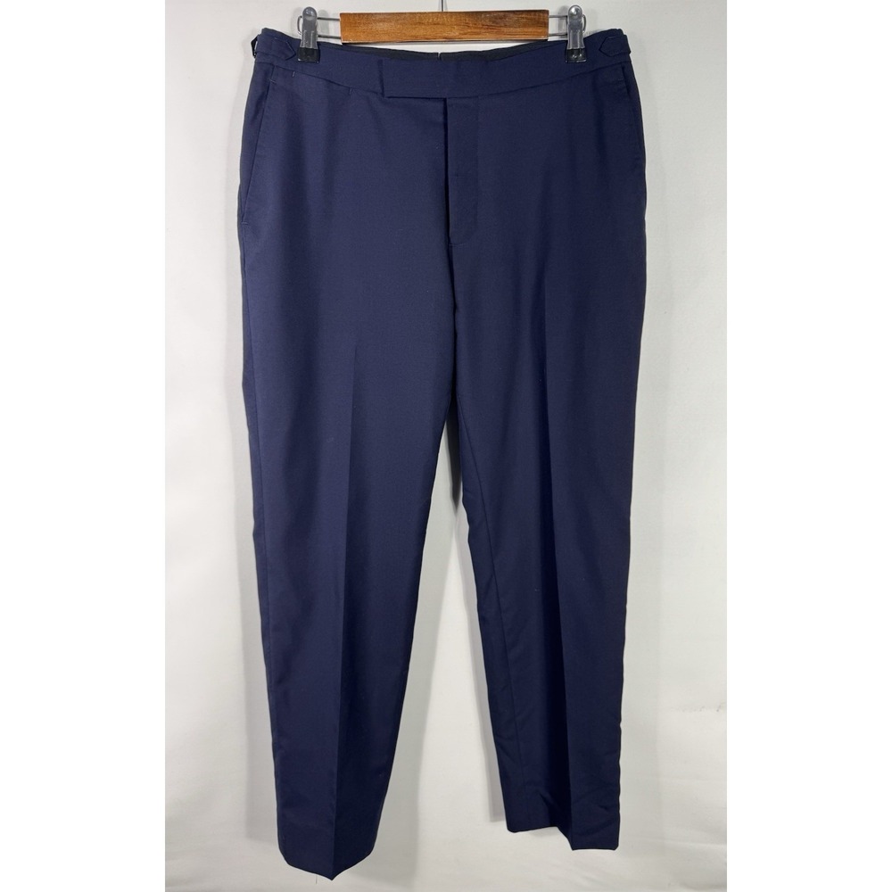 Suitsupply Men's Size 48 Navy Blue 28" Inseam Wool Brescia Dress Pants